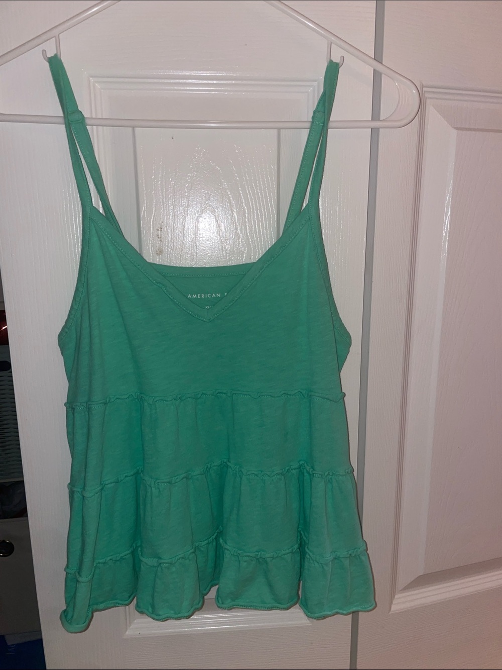 American Eagle Outfitters Teal Tiered Spaghetti-Strap Camisole